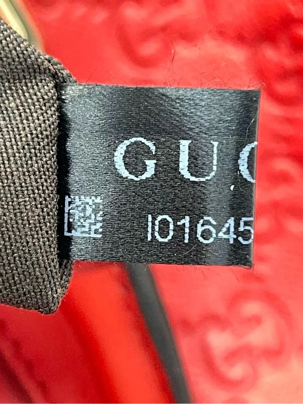 GUCCI Boston Red Joy Guccissima Embossed Leather Satchel Bag